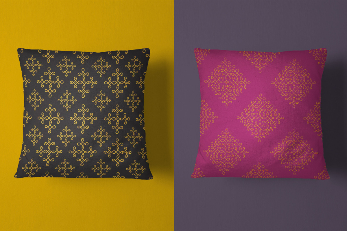 10 Seamless Indian Doodle Patterns, a Pattern Graphic by Swathi Kirthyvasan (Photo 3 of 7)