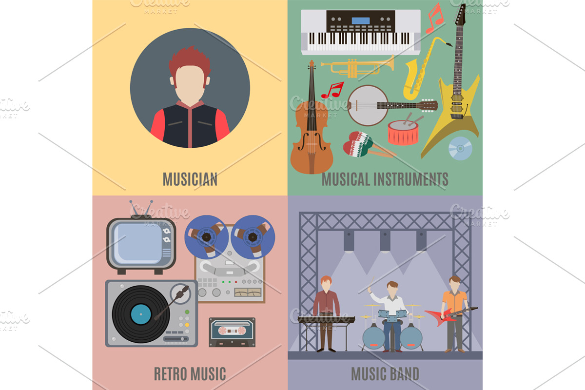 Music band and musical instruments, an Object Graphic by Stoker-13