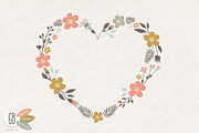 Folk flower wreaths heart cream, an Illustration by GrafikBoutique (Thumbnail 3 of 4)