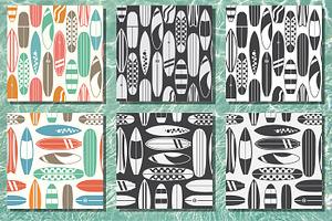 Retro Surfboard Pattern Set