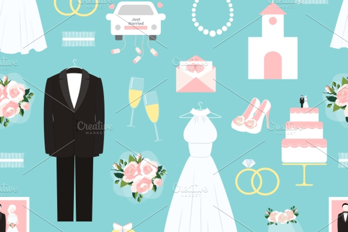 Wedding seamless pattern