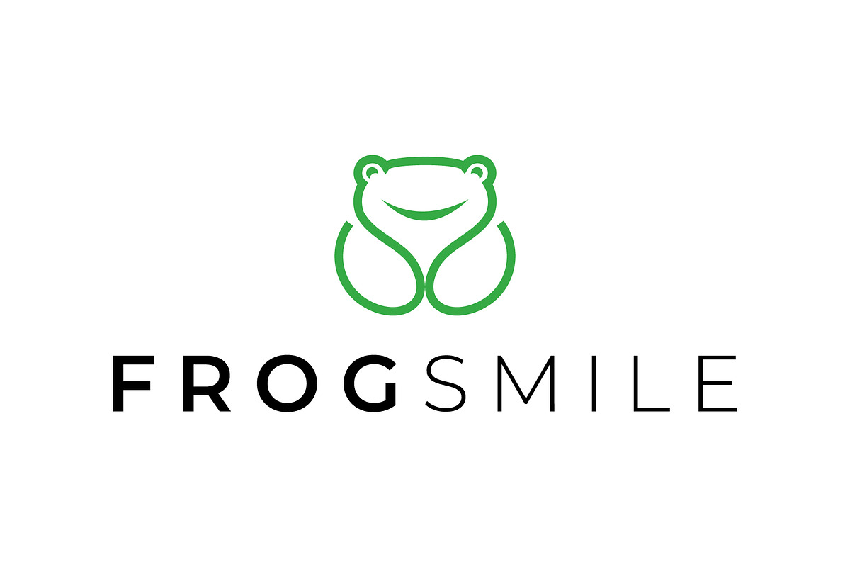 cute simple frog smile icon logo, a Branding & Logo Template by cdecde