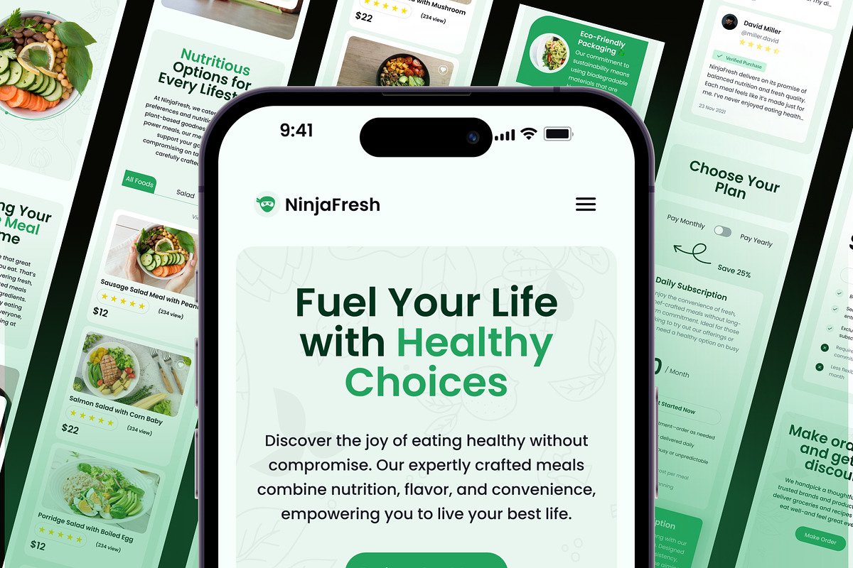 NinjaFresh Healthy Food Landing Page preview 6