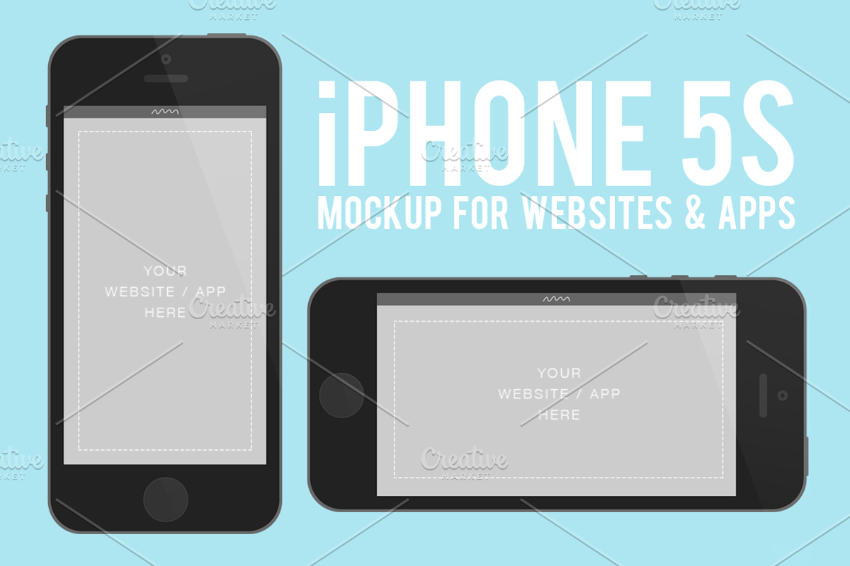 iPhone 5s Flat Mockup Device, an iPhone Mockup by Marcus Michaels