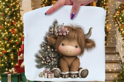 Cute & Funny Christmas Highland Cow, an Illustration by Craft Nest (Thumbnail 6 of 11)