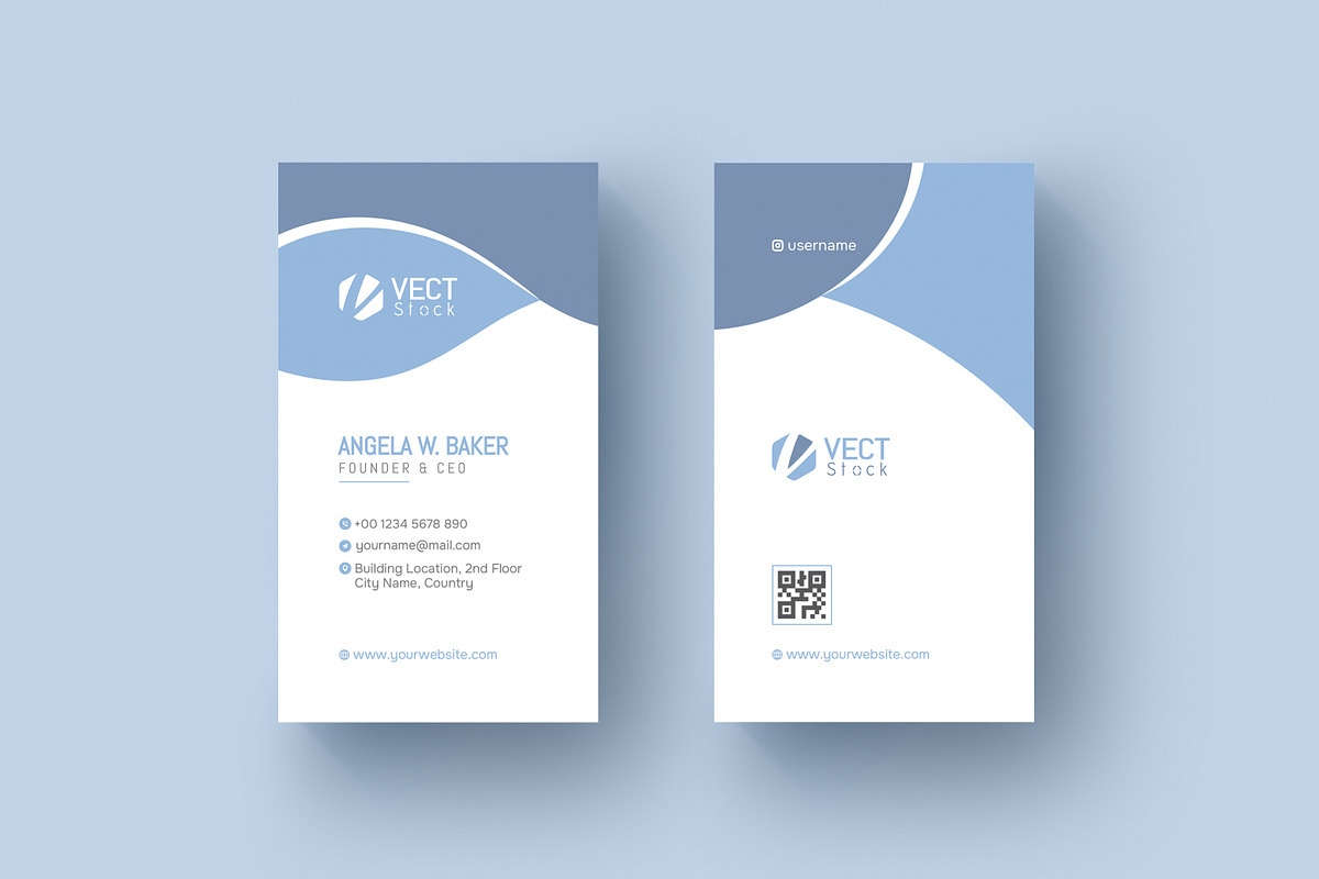 Minimal Vertical Business Card, a Business Card Template by VectStock (Photo 3 of 3)