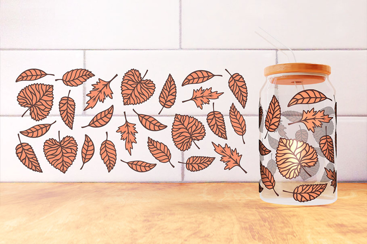 Autumn Leaves Can Glass Wrap 16oz., an Object Graphic by Doodle Cloud Studio (Photo 4 of 12)