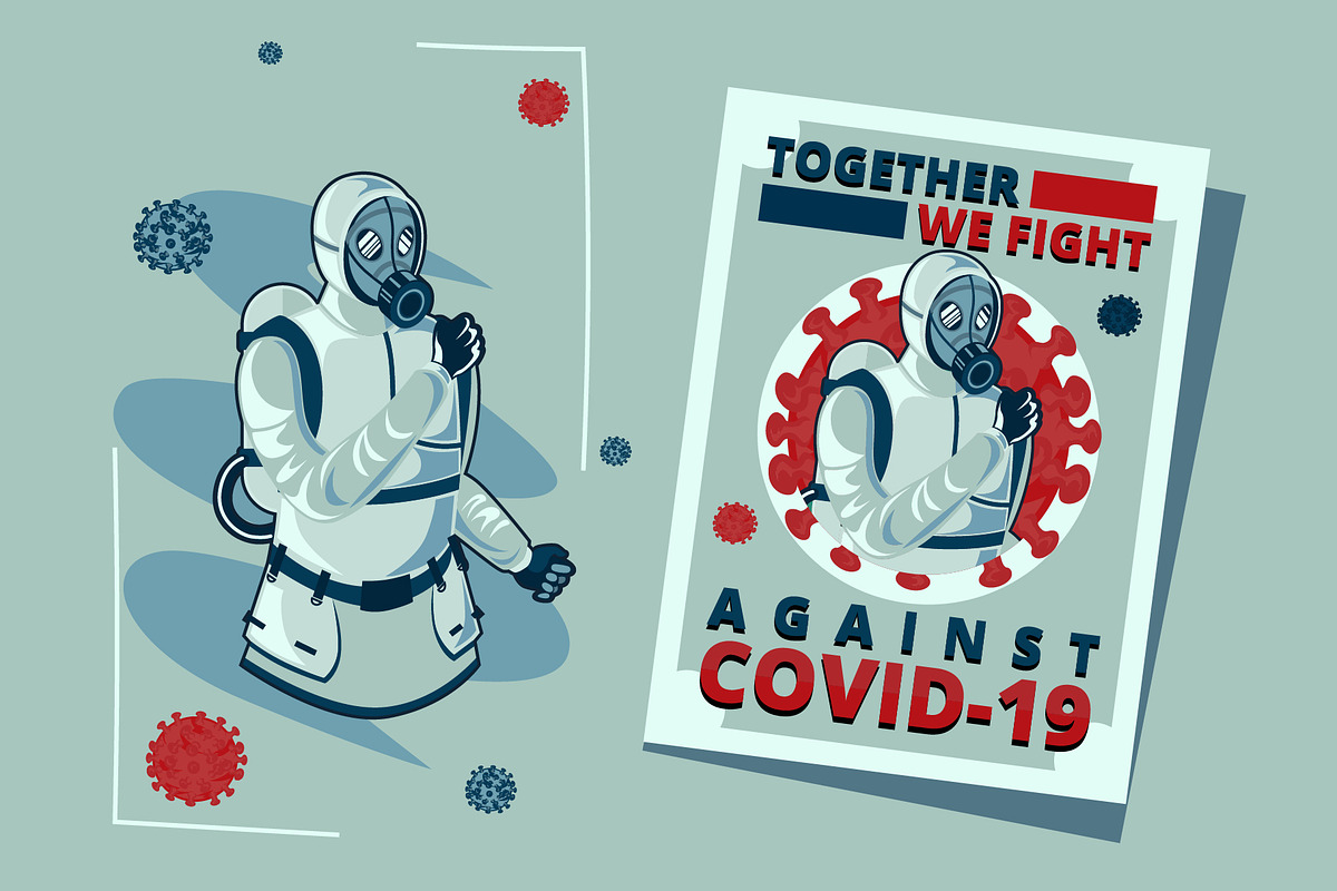 Against Covid-19 - Poster Design, an Illustration by Hellas Fellas Studio (Photo 1 of 2)