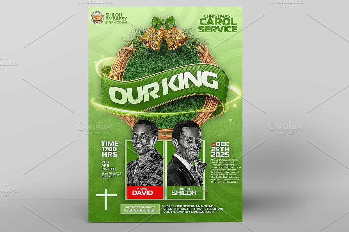 Christmas Carol Service Poster Templ, a Social Media Template by church flyer templates (Photo 6 of 7)