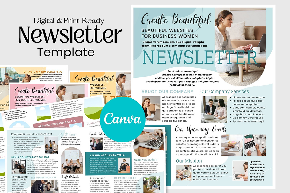 Businesswoman Canva Newsletter, an Email Template by PixelCraft (Photo 1 of 15)