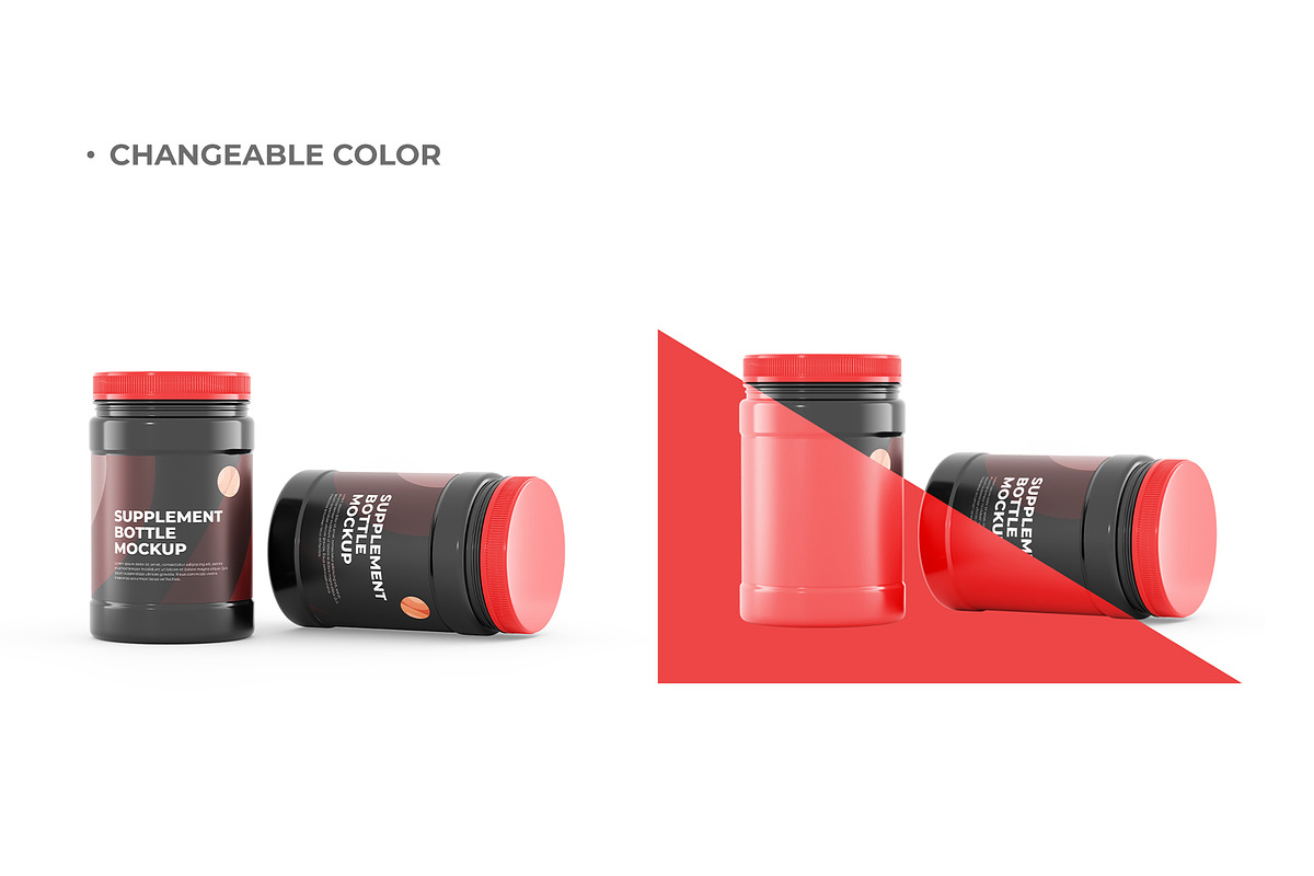 Protein Supplement jar bottle mockup, a Packaging Mockup by Adstart (Photo 2 of 4)