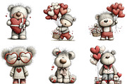 Whimsical Teddy Bear Valentine PNG, an Illustration by CraftArtStudio (Thumbnail 6 of 6)