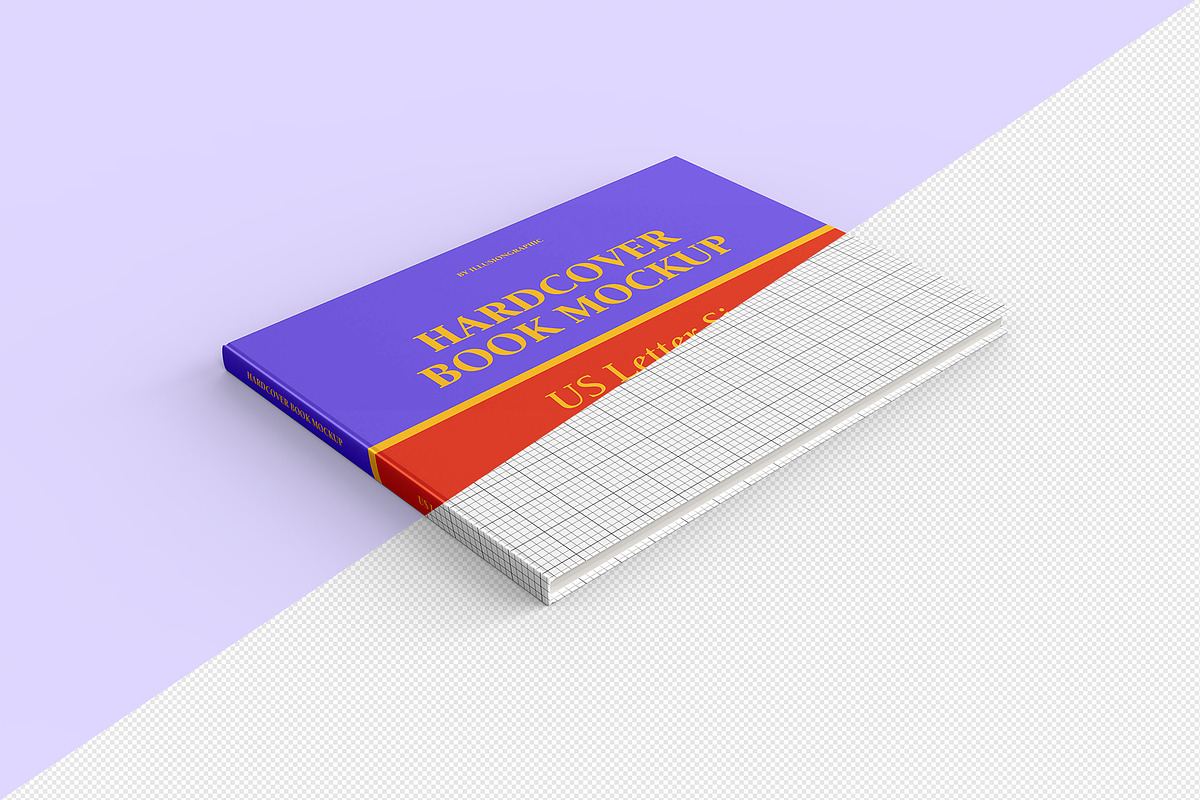 US Letter Size Landscape Book Mockup, a Books & Magazine Mockup by Illusiongraphic (Photo 12 of 31)