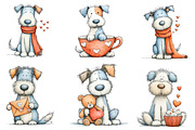 cute-whimsical valentine fluffy dogs, an Illustration by CreationArt (Thumbnail 3 of 5)
