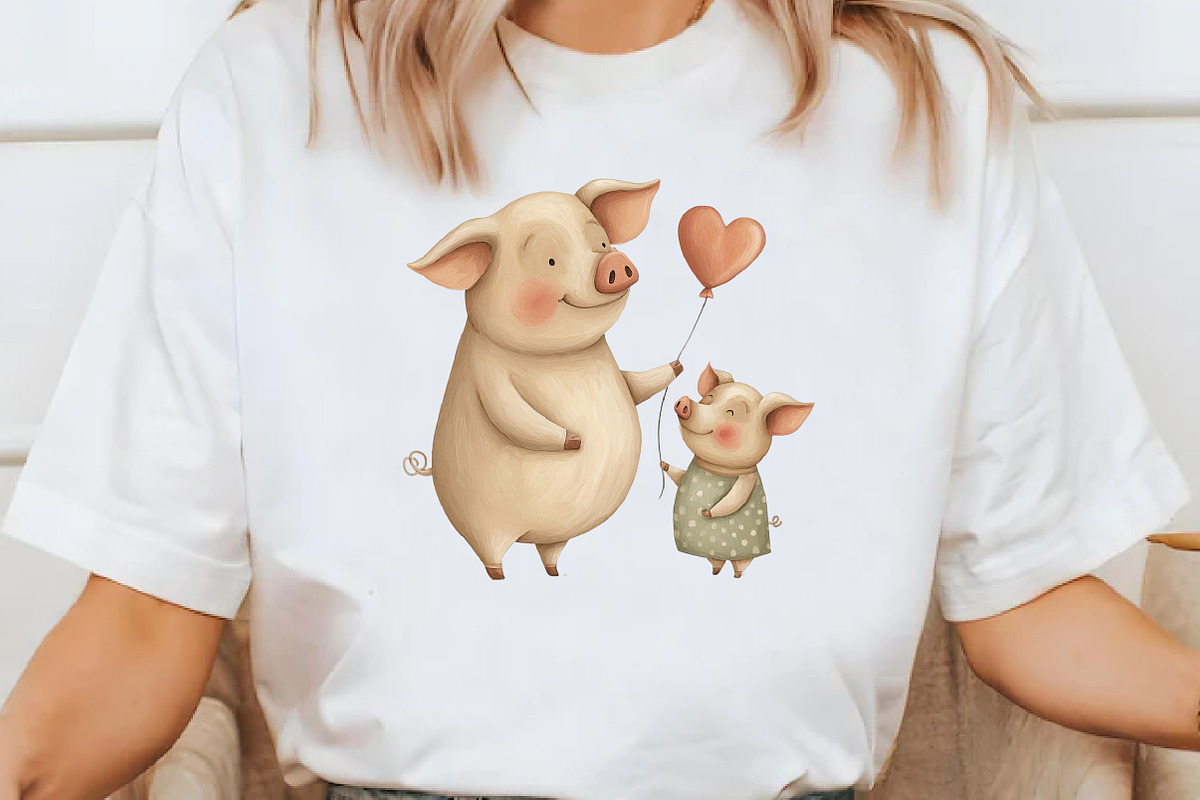 Pig Mother's Day pig Clipart, an Illustration by Designworld (Photo 6 of 8)