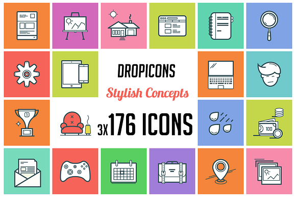 Dropicons Flat Line Stylish Icons
