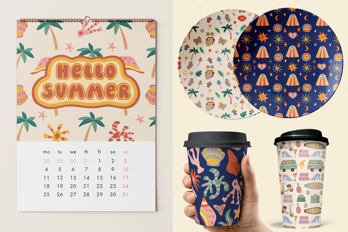 Retro Summer Vibes Clipart Pack, an Object Illustration by IRSYART (Photo 12 of 15)