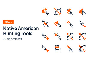 Native American Hunting Tools Icon, an Outline Icon by Eklip Studio