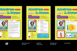 Creative Brutalism CV Resume Pack, a Resume Template by Neermana