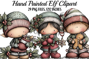 Hand Painted Elf Clipart, an Illustration by DreamArtGraphic