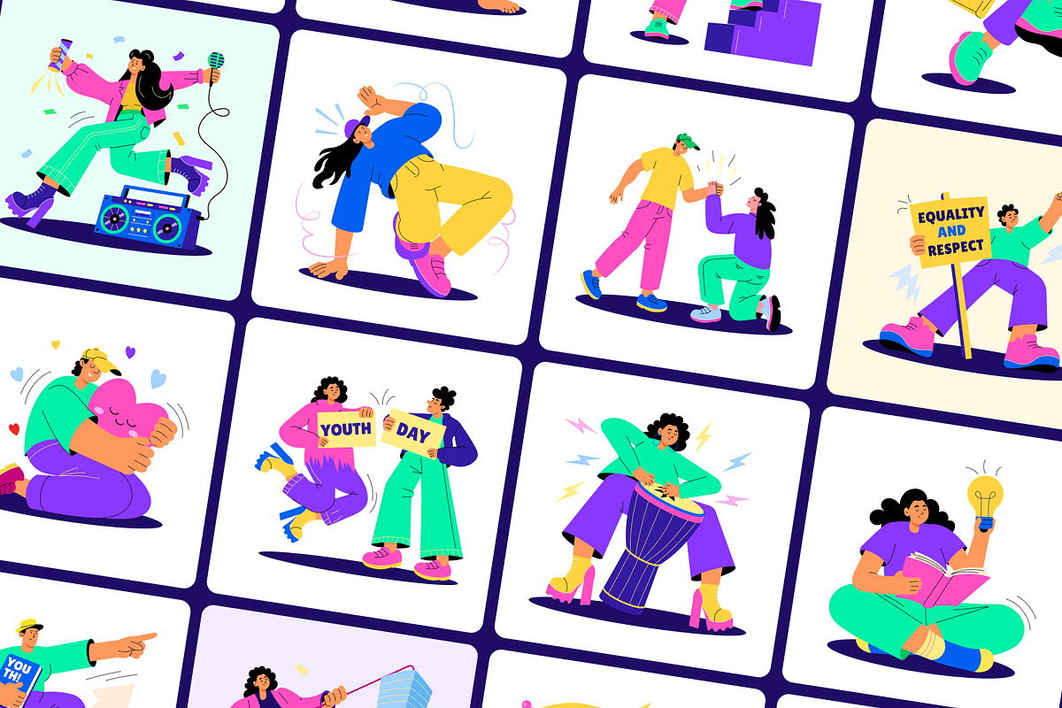 60 Youth Day Flat Illustrations, a Person Illustration by Creative Stall (Photo 8 of 11)