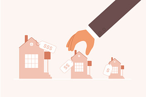 Choice affordable real estate price, a Finance Illustration by Lemberg Vector