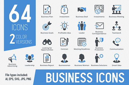 Business Icons - Blue Series