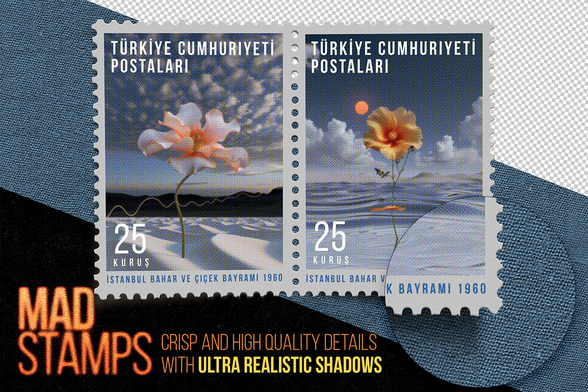 Mad Stamps - Postage Stamp Mockups, a Mockup by BabyMad (Photo 3 of 6)