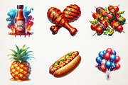 Summer BBQ Party Clipart, an Illustration by RobertsArt (Thumbnail 5 of 7)