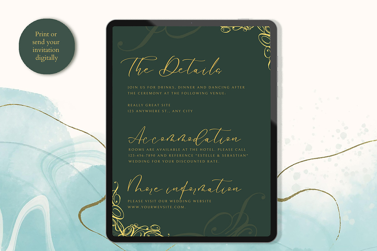 Canva *Elegant* Wedding Invitation, an Invitation Template by ElladesignCo (Photo 3 of 5)