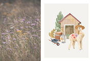 Llama Farm Watercolor Clipart, an Animal Illustration by Julia M. Watercolor (Thumbnail 5 of 14)