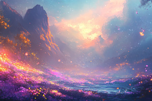 Fairytale Garden Path Illuminated by Sunset Glow, an Abstract Photo by Natalia Klenova's Shop
