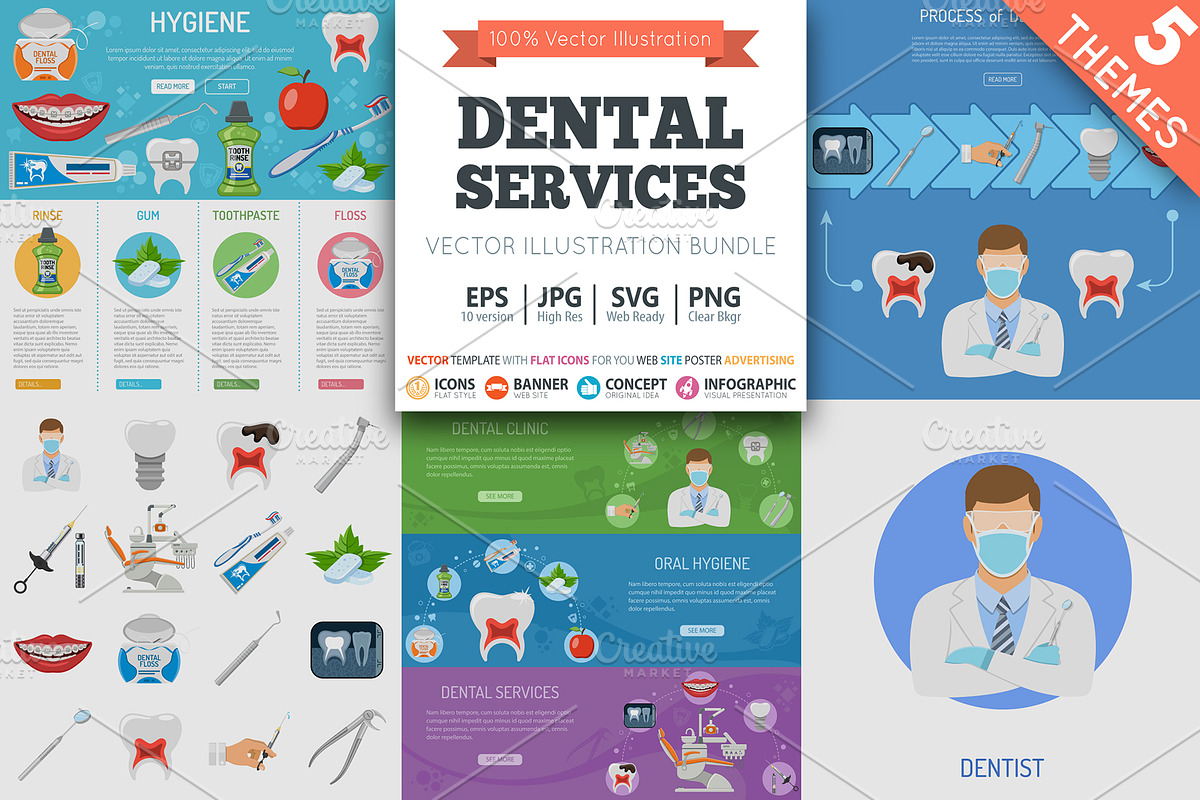 Dental Services Themes, a Healthcare Illustration by TAlex (Photo 1 of 7)