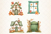 Green Autumn Cottage Clipart, an Illustration by Rose Art (Thumbnail 4 of 4)