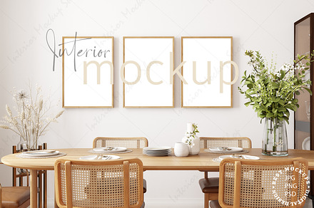 Living room frame mockup, PSD, a Poster Template by Mockup Shop