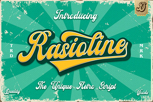 Rasioline Retro Script Font