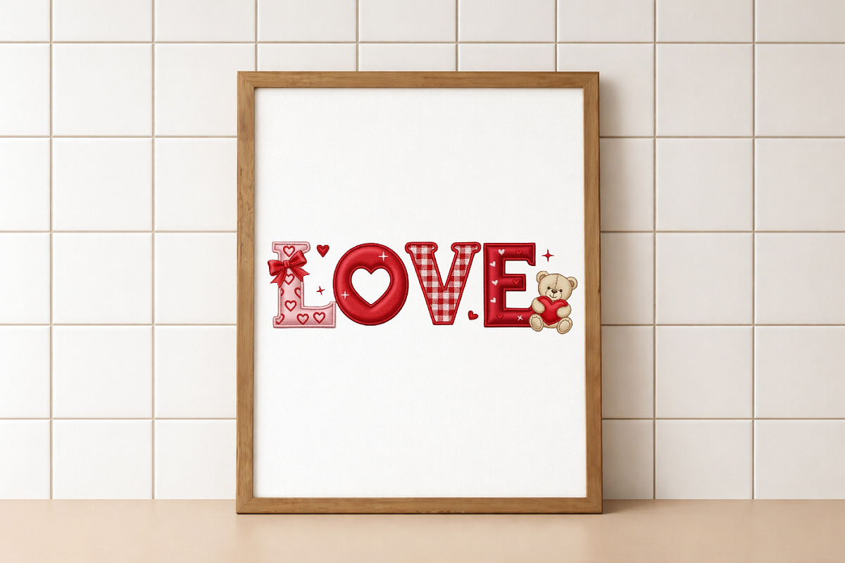 LOVE Teddy Bear Valentine PNG, an Illustration by DreamArtGraphic (Photo 4 of 4)