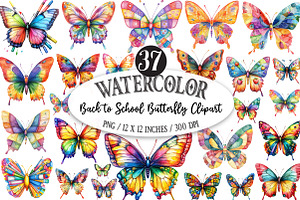 Back to School Butterfly Clipart, a Seasonal Illustration by Designking