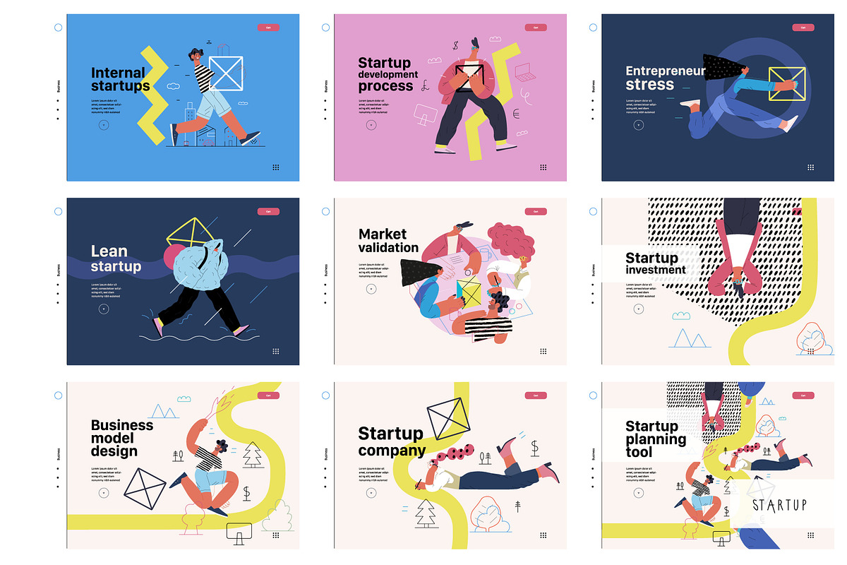 Startups flat vector illustrations, a Templates & Theme by Grivina's shop (Photo 39 of 45)