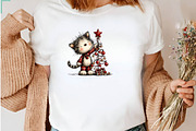 Christmas Cat Clipart, a Seasonal Illustration by CreationArt (Thumbnail 6 of 7)