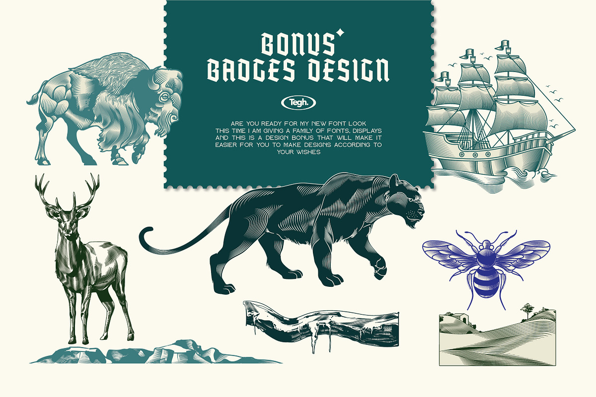 manufacture font collection, a Font by Tegh co. (Photo 11 of 13)