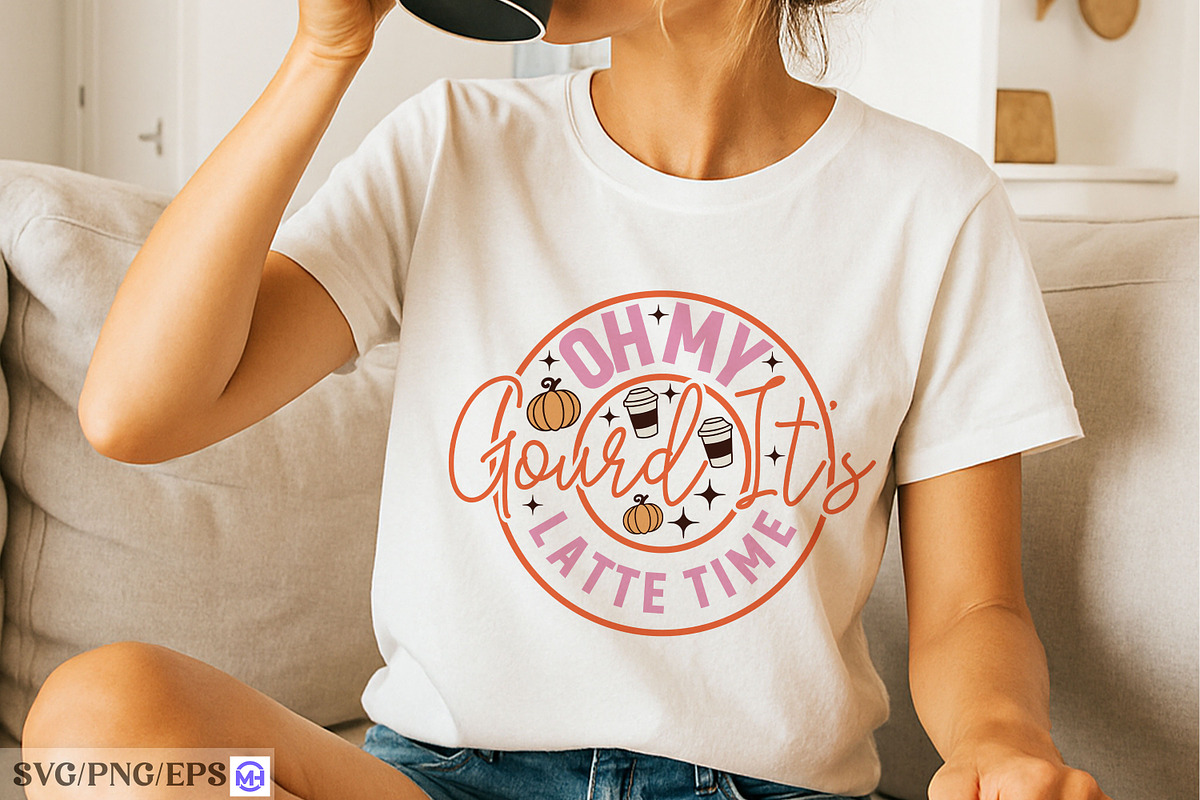 Oh My Gourd It’s Latte Time SVG PNG, a Graphic by mh_arif (Photo 4 of 4)