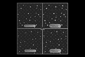 White Sparkle Star PNG Overlays