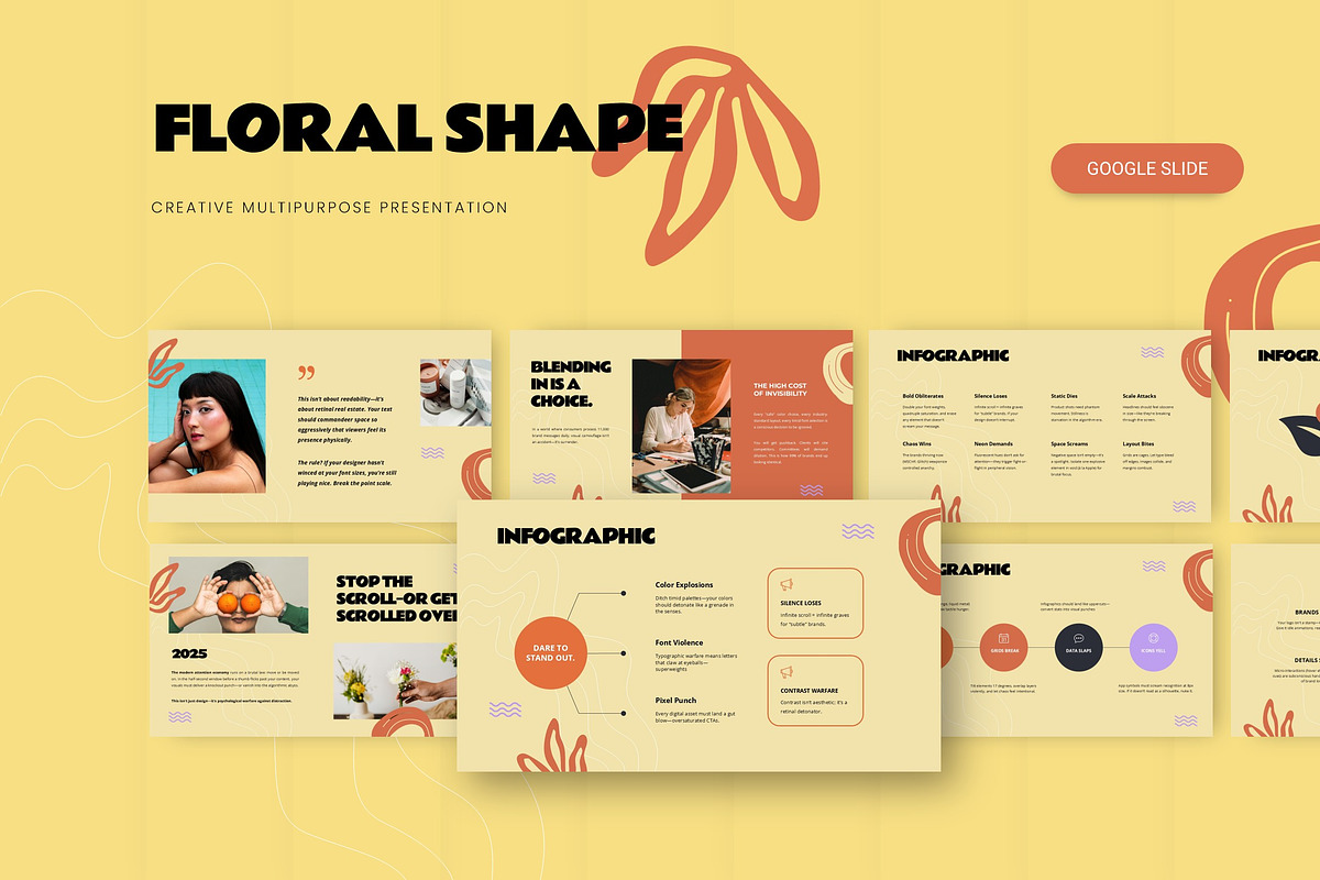 Floral Shape - Google Slide, a Presentation Template by AQR Studio (Photo 1 of 3)