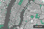 New York Map – Regular / Mint, an Illustration by MetroMaps (Thumbnail 3 of 3)