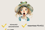 WHIMSICAL QUIRKY LITTLE GIRL CLIPART, a Person Illustration by Daring Digies (Thumbnail 7 of 10)