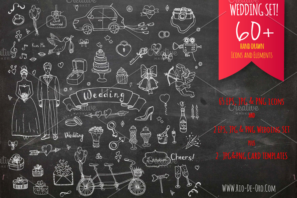 60+ Hand drawn Wedding Elements!, an Outline Icon by Natasha-Pankina.com (Photo 3 of 3)