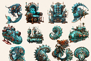 UNDERWATER STEAMPUNK CLIPART, a Person Illustration by Daring Digies (Thumbnail 2 of 8)