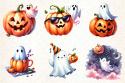 Cute Funny Ghost Pumpkin Halloween, an Illustration by DreamCafeArt (Thumbnail 2 of 5)