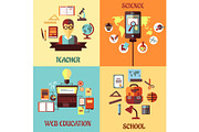 Flat concept web education, an Outline Icon by Vector Tradition (Thumbnail 3 of 3)